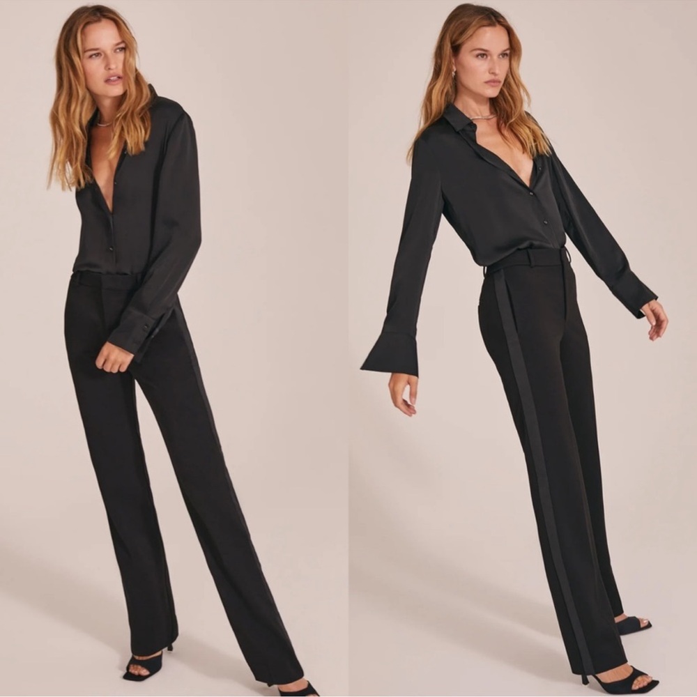 Favorite Daughter The Kelly Slim Tuxedo Anthropologie Pants Black Size 8 NWOT